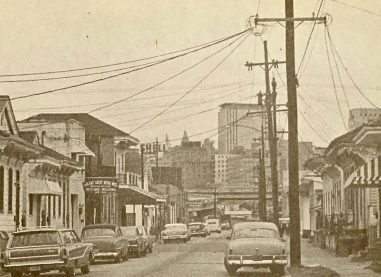 Sepia photo of New Orleans in 1969
